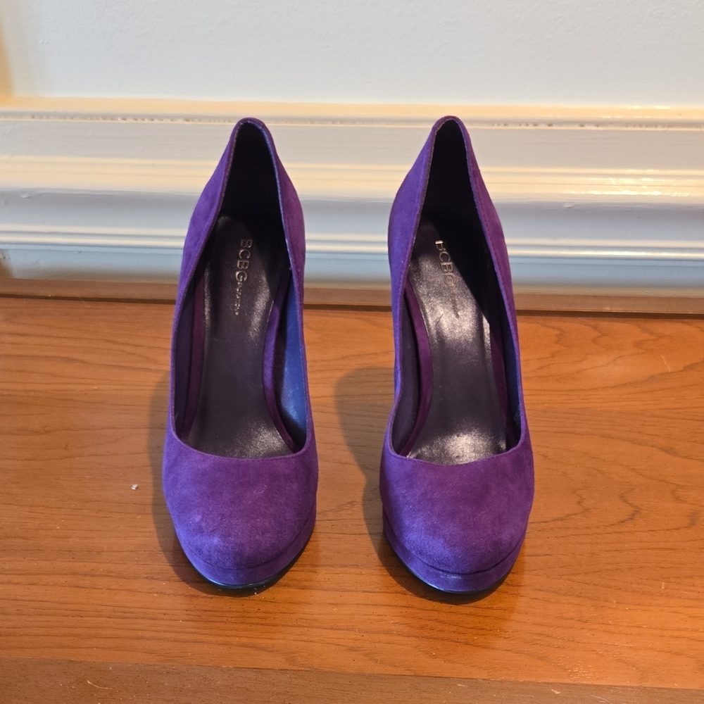 BCBGeneration Vibrant Purple Suede Heels